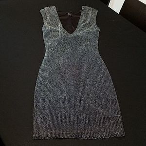 Forever 21 silver shimmer tight mini dress